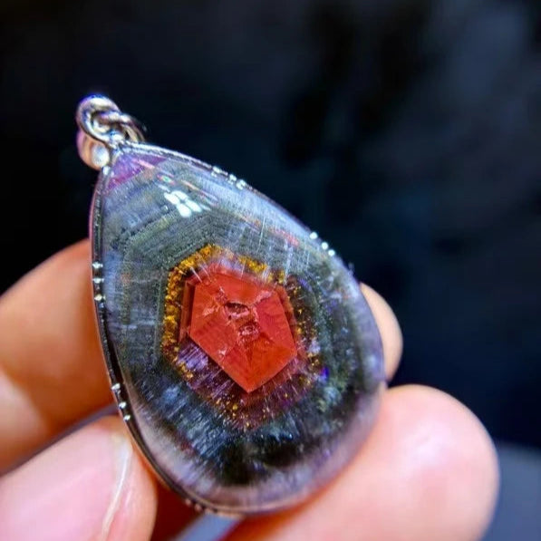 Red Auralite Cacoxenite Pendant-ToShay.org