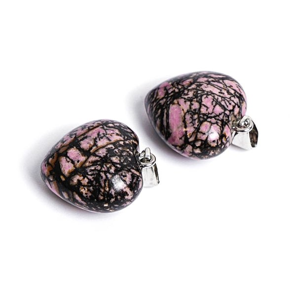 Pink Rhodonite Heart Pendant-ToShay.org
