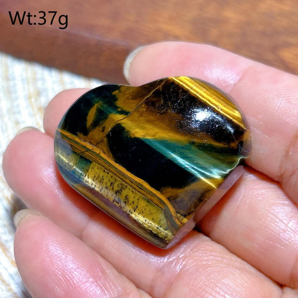 Yellow Blue Tiger Eye Heart-ToShay.org