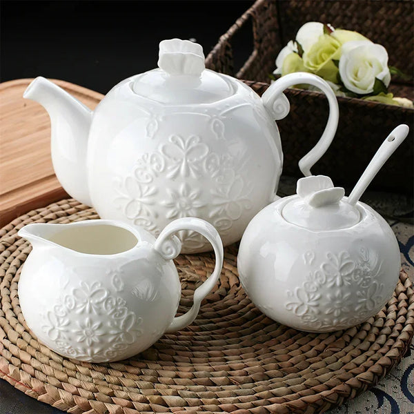 White Ceramic Tea Set-ToShay.org