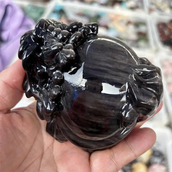 Black Silver Obsidian Dragon Turtle-ToShay.org