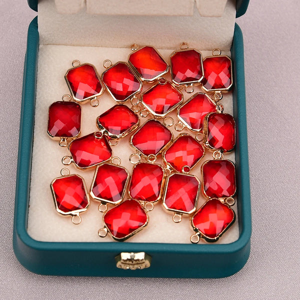 Red Glass Crystal Charms-ToShay.org