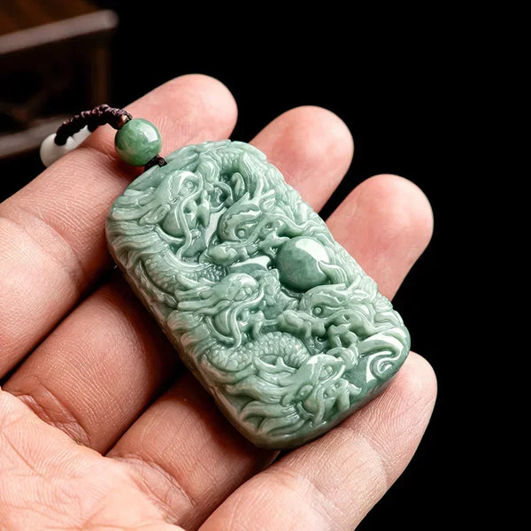 Green Jade Dragon Pendant-ToShay.org