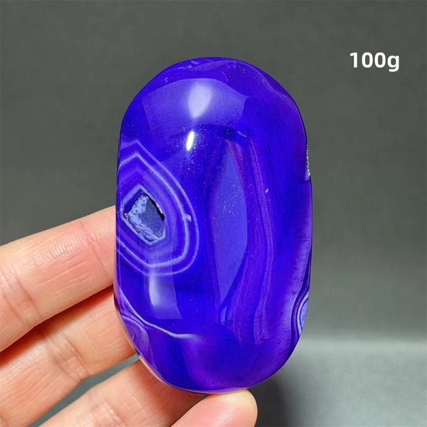 Purple Agate Palm Stone-ToShay.org