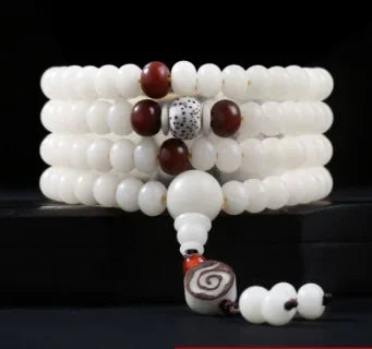 White Jade Bodhi Bracelet-ToShay.org