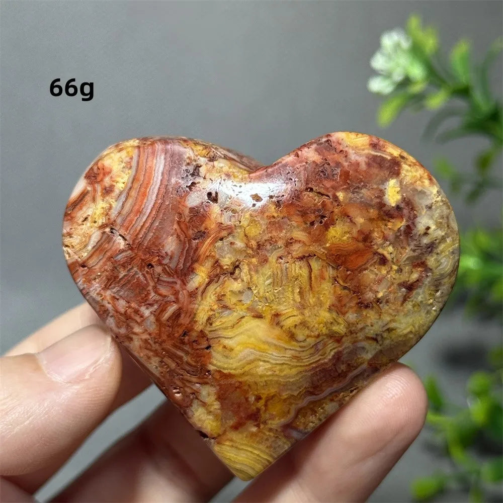 Yellow Crazy Agate Heart-ToShay.org
