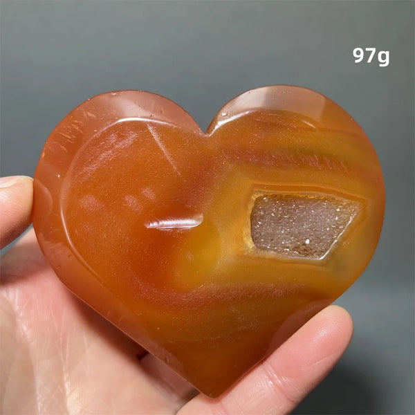 Red Agate Geode Heart-ToShay.org