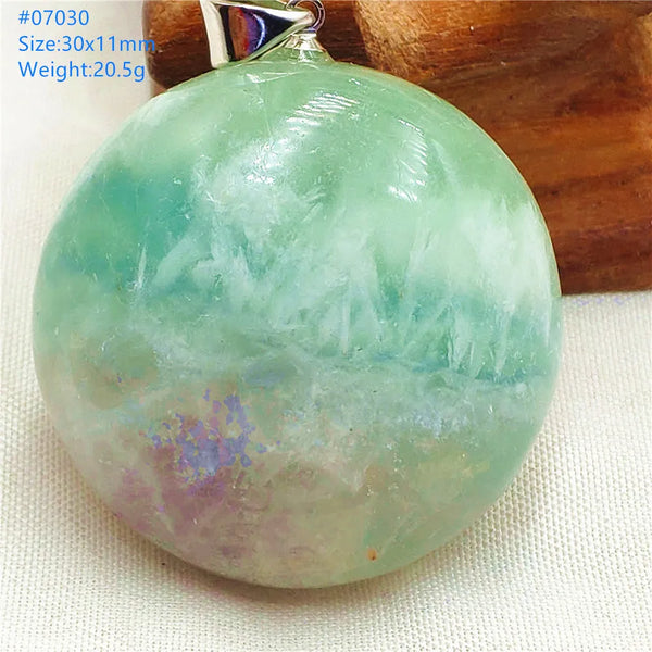 Green Feather Fluorite Pendant-ToShay.org