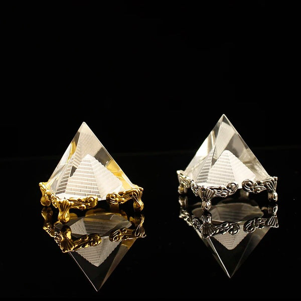 Clear Crystal Enclosed Pyramid-ToShay.org