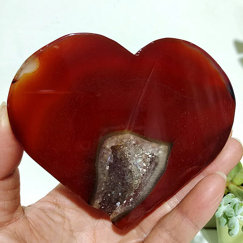 Red Agate Geode Heart-ToShay.org