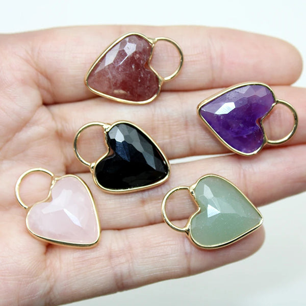 Mixed Crystal Heart Pendants-ToShay.org