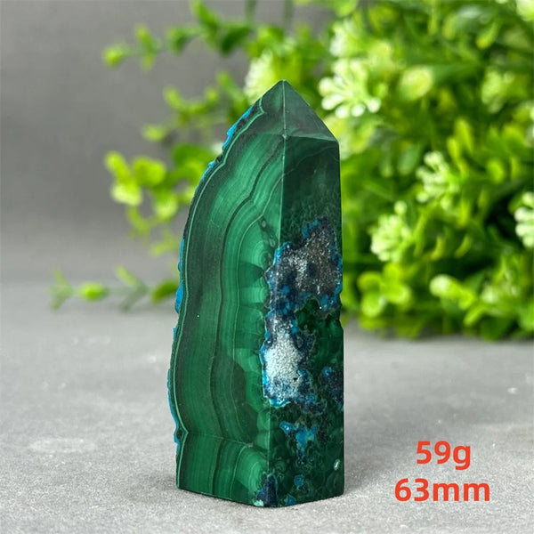 Blue Chrysocolla Malachite Point-ToShay.org