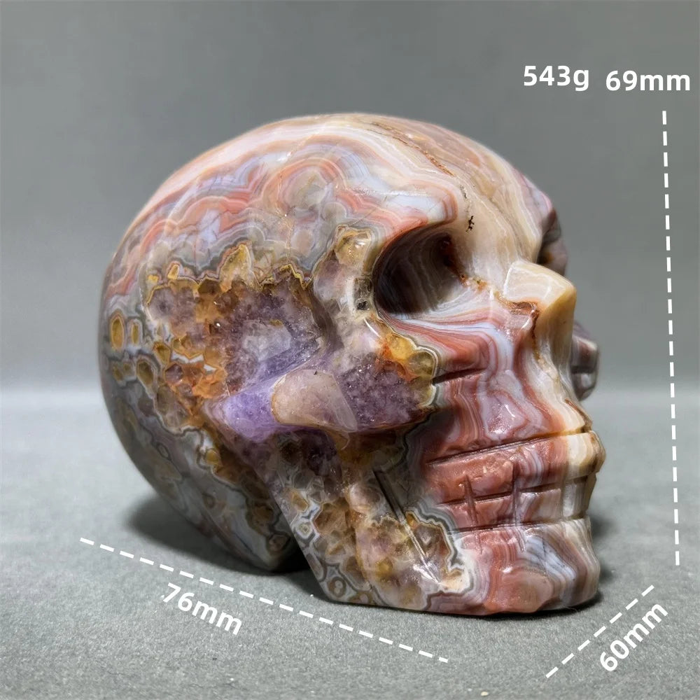 Natural Fantasy Amethyst Skull Hand-Carved Skull Aura Super Energy Home Decoration Witchcraft Altar Meditation Ornaments-ToShay.org