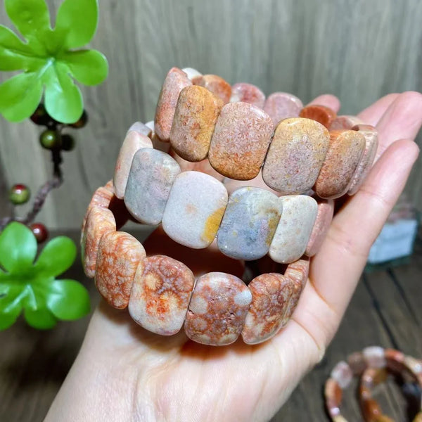 Orange Coral Jade Bracelets-ToShay.org