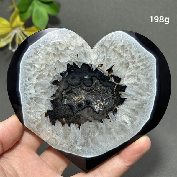 Black Agate Geode Heart-ToShay.org