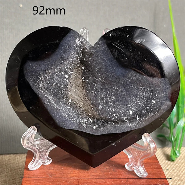 Black Agate Cluster Heart-ToShay.org