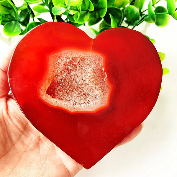 Red Agate Geode Heart-ToShay.org