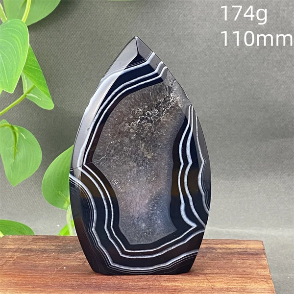 Black Agate Geode Flame-ToShay.org