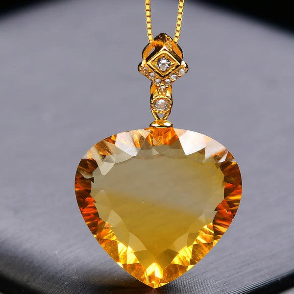Yellow Citrine Quartz Pendant-ToShay.org