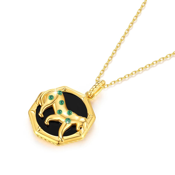 Black Onyx Leopard Pendant-ToShay.org