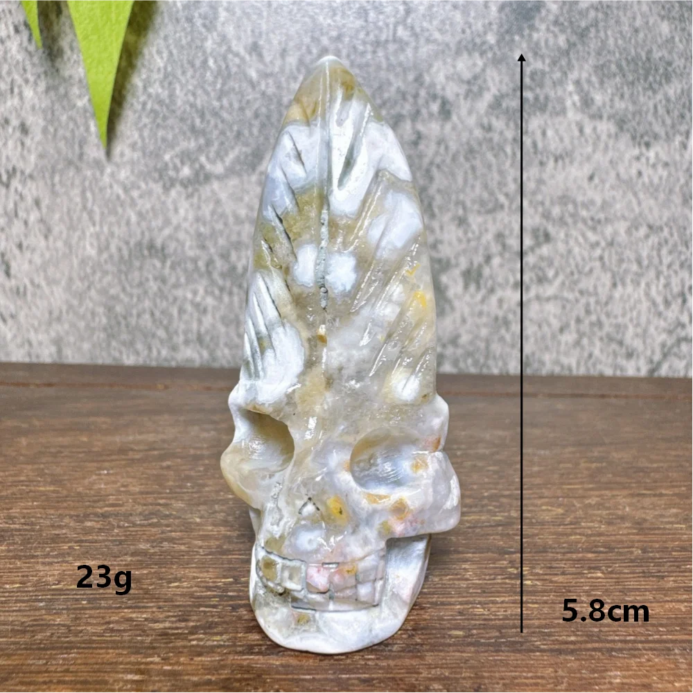 Ocean Jasper Feather Skull-ToShay.org
