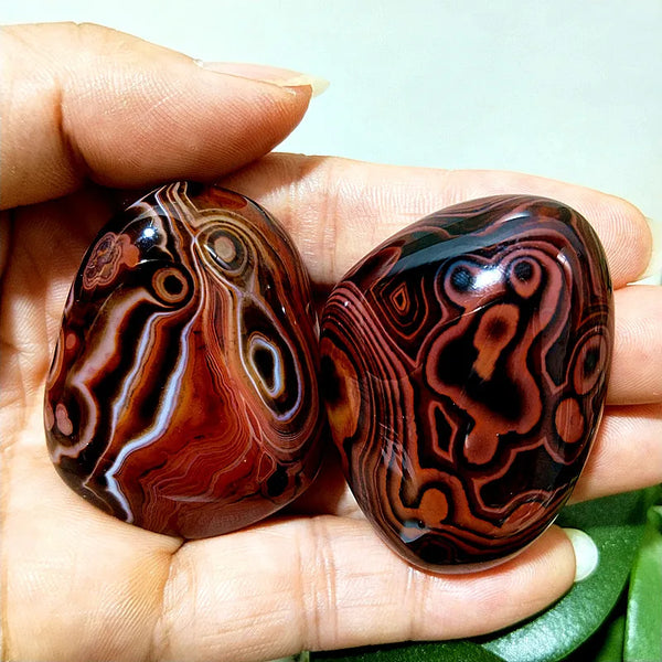 Red Lace Sardonyx Palm Stones-ToShay.org