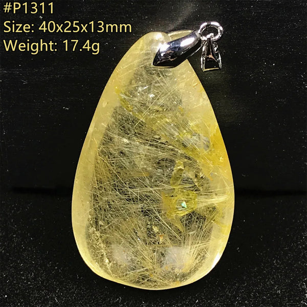 Gold Rutilated Quartz Pendant-ToShay.org