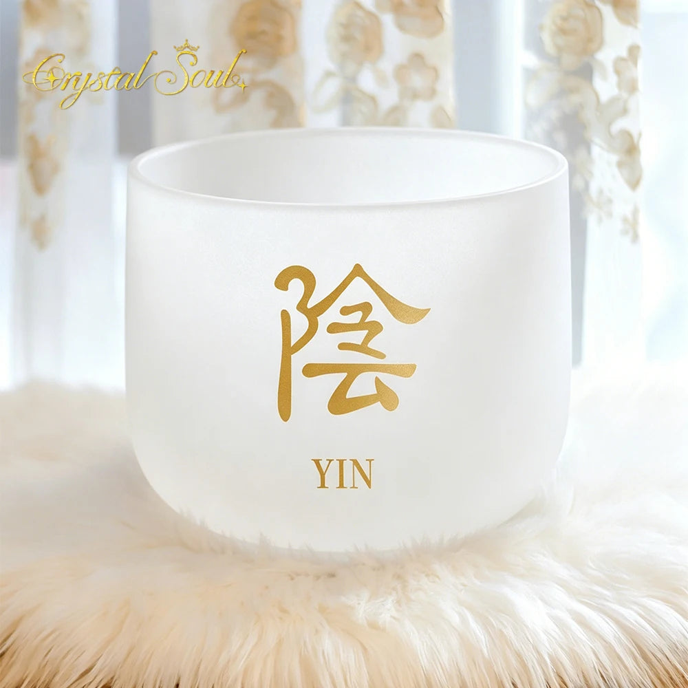 Crystal Soul Customized Yin Yang Crystal Singing Bowl Sound Healing Crystal Bowl 12-14 Inch-ToShay.org