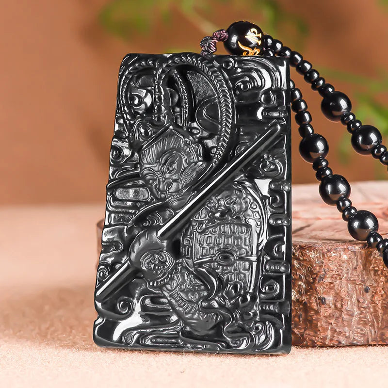 Black Jade Monkey Pendant-ToShay.org