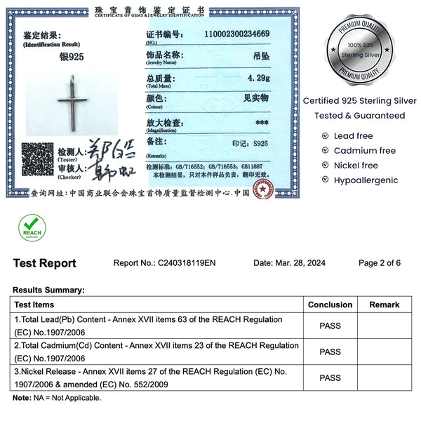 Silver Cross Pendant-ToShay.org