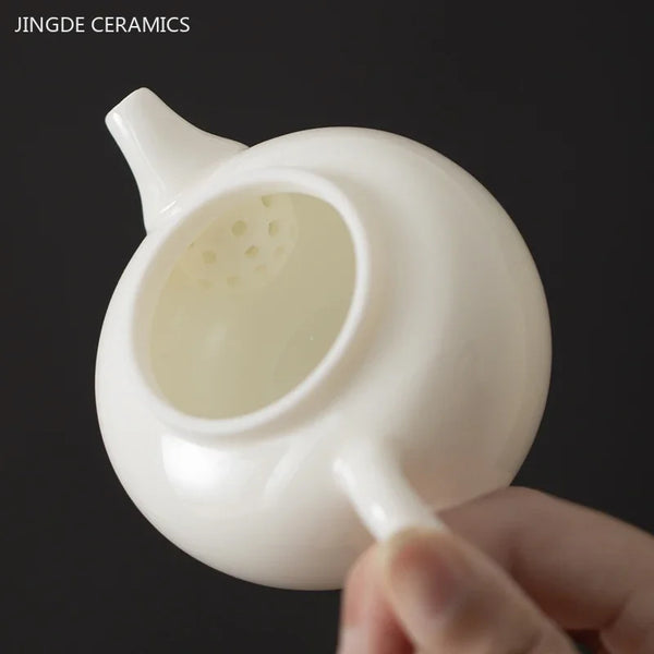 White Porcelain Teapot-ToShay.org