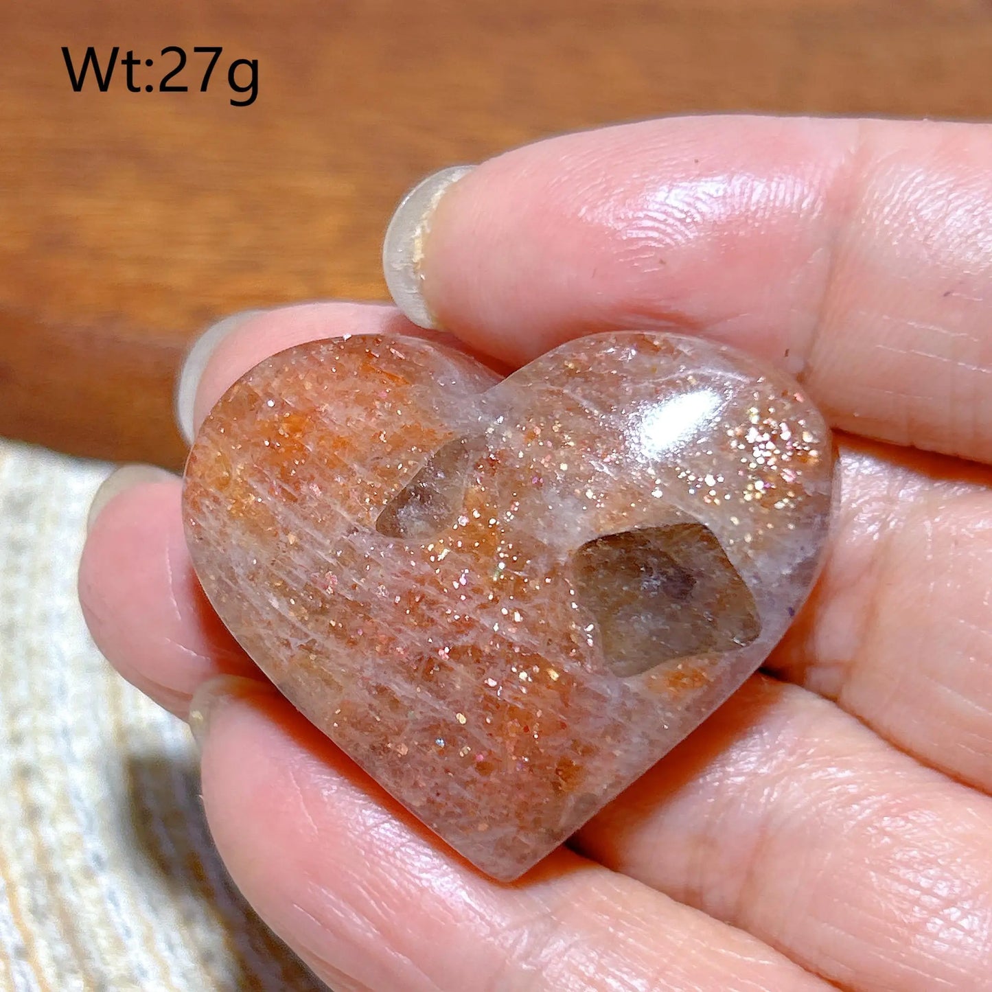 Orange Sunstone Heart-ToShay.org