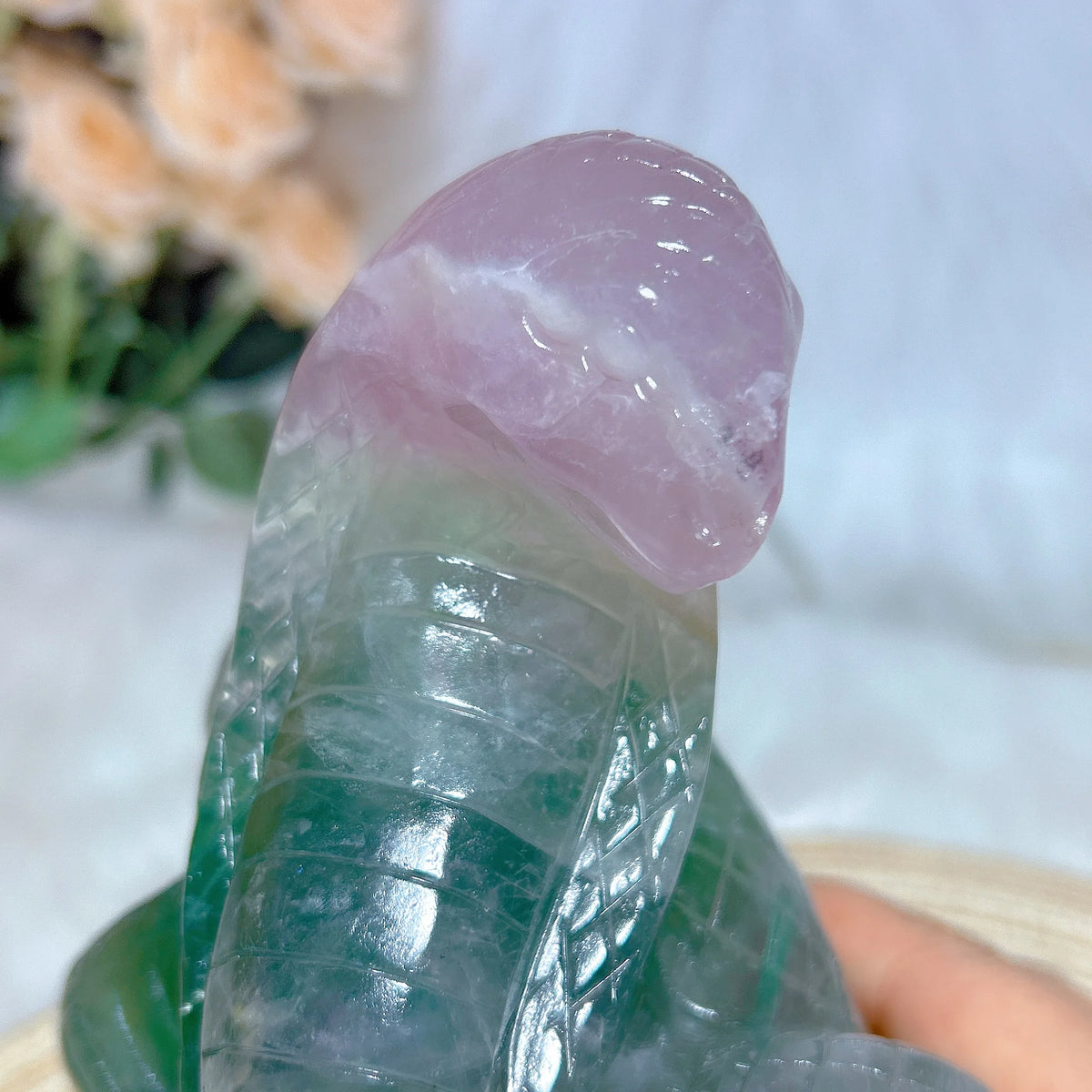 Green Fluorite Snake Skull-ToShay.org