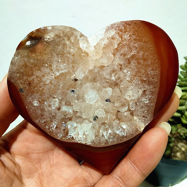Red Agate Geode Heart-ToShay.org
