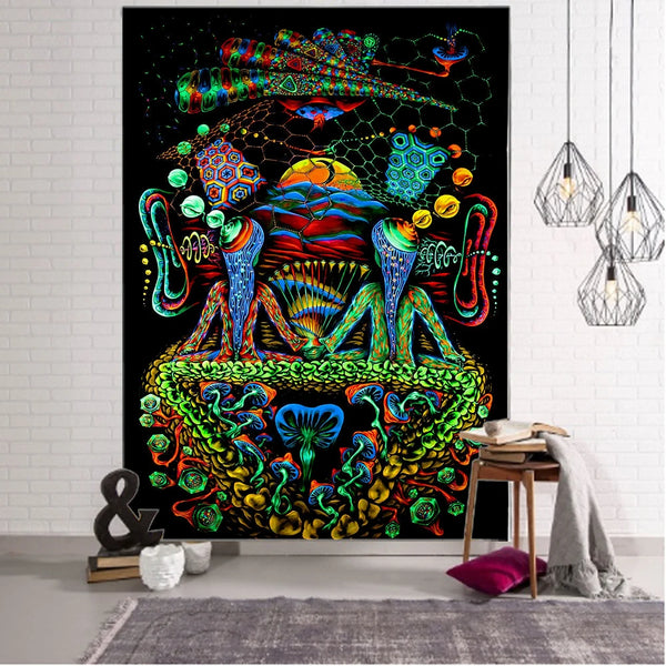 Psychedelic Elephant Tapestry-ToShay.org