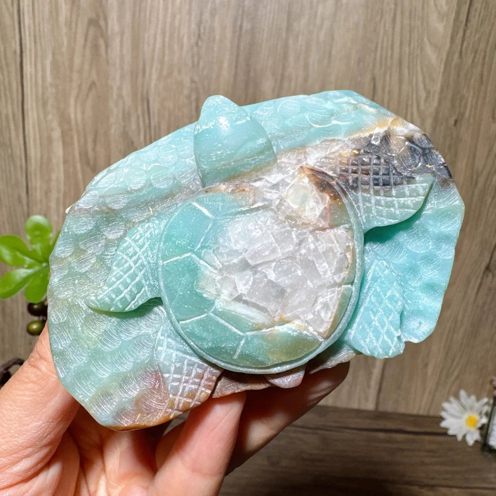 Blue Calcite Turtle-ToShay.org