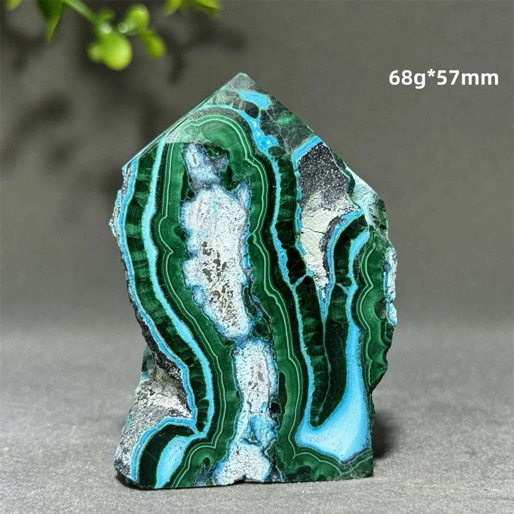 Blue Chrysocolla Malachite Point-ToShay.org