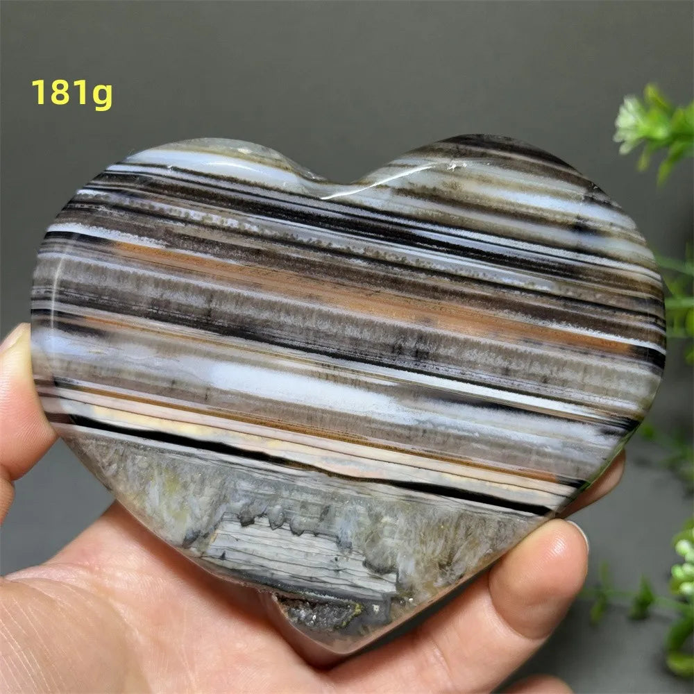 Black Red Striped Agate Heart-ToShay.org