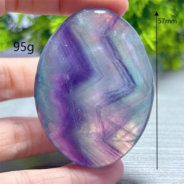 Rainbow Fluorite Palm Stone-ToShay.org
