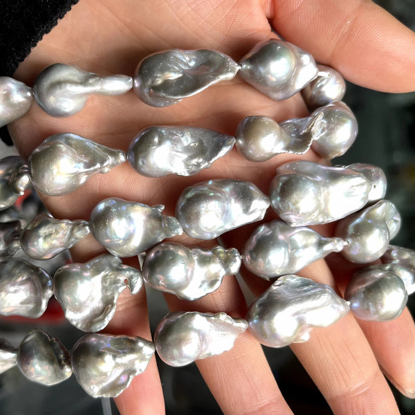 Grey Pearl Fishtail Beads-ToShay.org