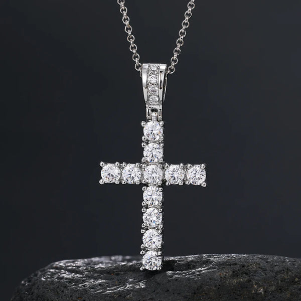 Silver Cross Pendant Necklace-ToShay.org