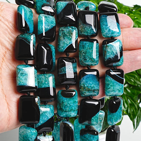 Green Agate Cube Beads-ToShay.org
