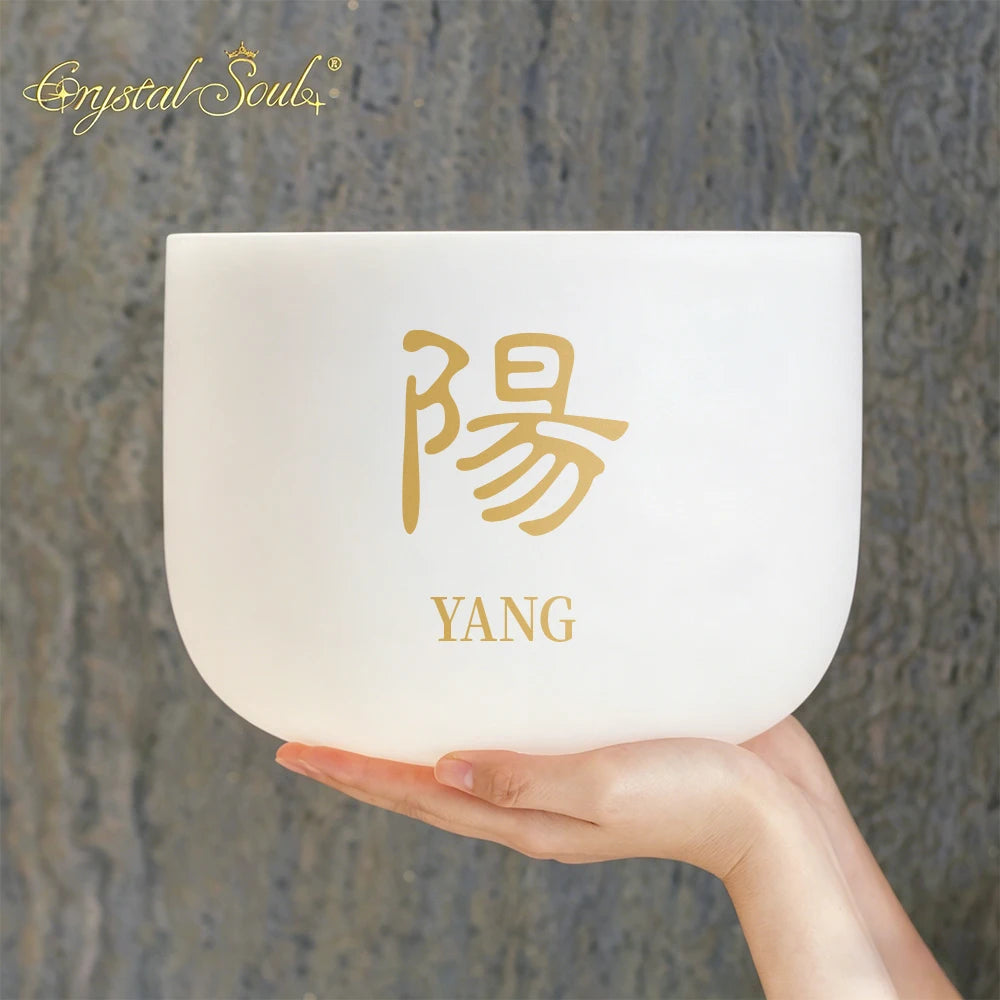 Crystal Soul Customized Yin Yang Crystal Singing Bowl Sound Healing Crystal Bowl 12-14 Inch-ToShay.org