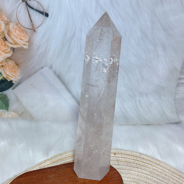 Clear Rainbow Quartz Crystal Tower-ToShay.org