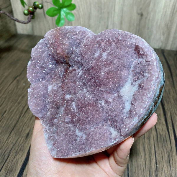 Pink Amethyst Cluster Heart-ToShay.org