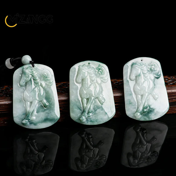 Green Jadeite Horse Pendant-ToShay.org