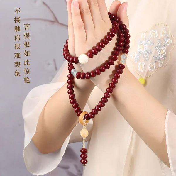 Red Bodhi Bead Bracelet-ToShay.org