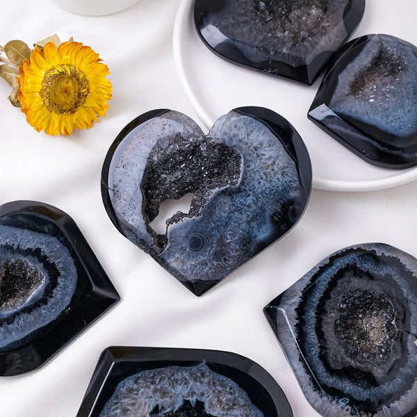 Black Agate Crystal Heart-ToShay.org