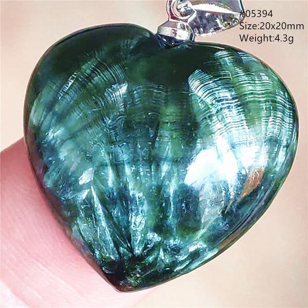 Green Seraphinite Heart Pendant-ToShay.org