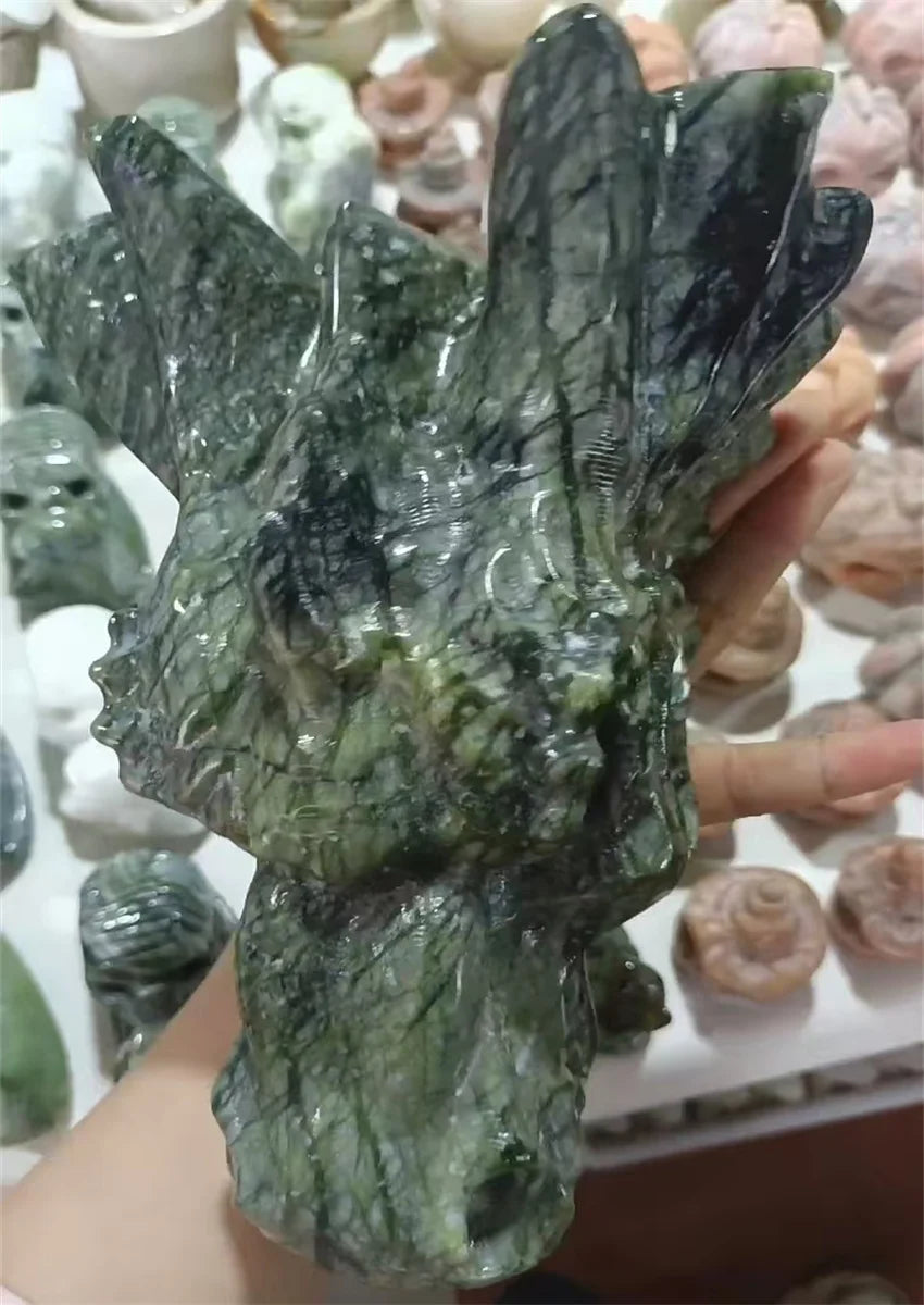 Green Tree Jade Dragon Head-ToShay.org